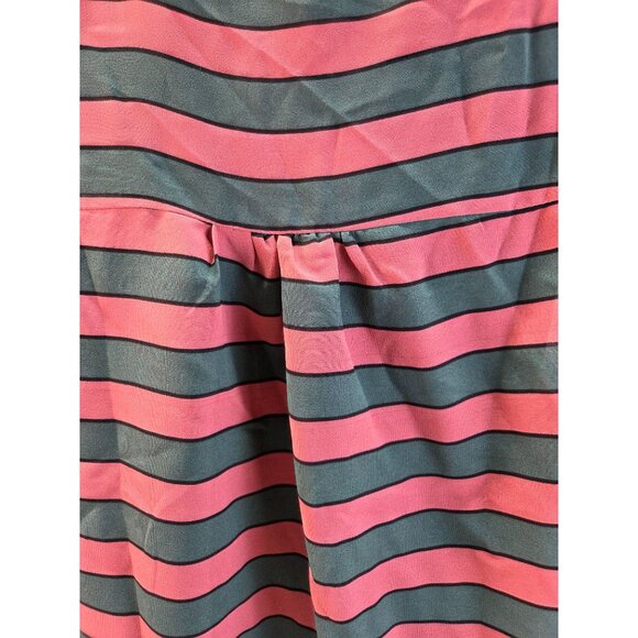 Mitto Shop V-Neck Top Striped Sleeveless Pink & Green Womens Med New with Tags - Picture 4 of 11